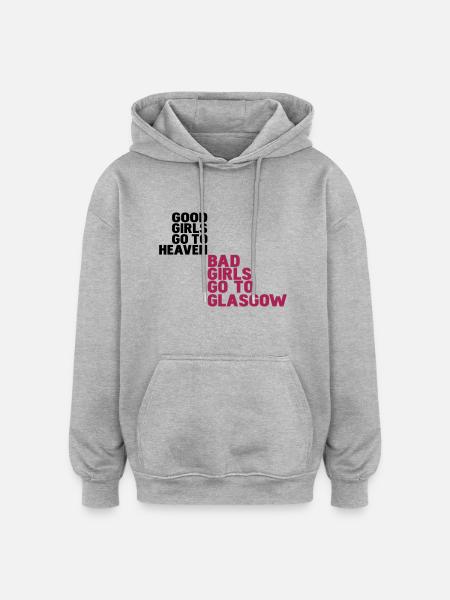 gode piger kommer i himlen slemme piger g oto - Oversize unisex hoodie - grå meleret