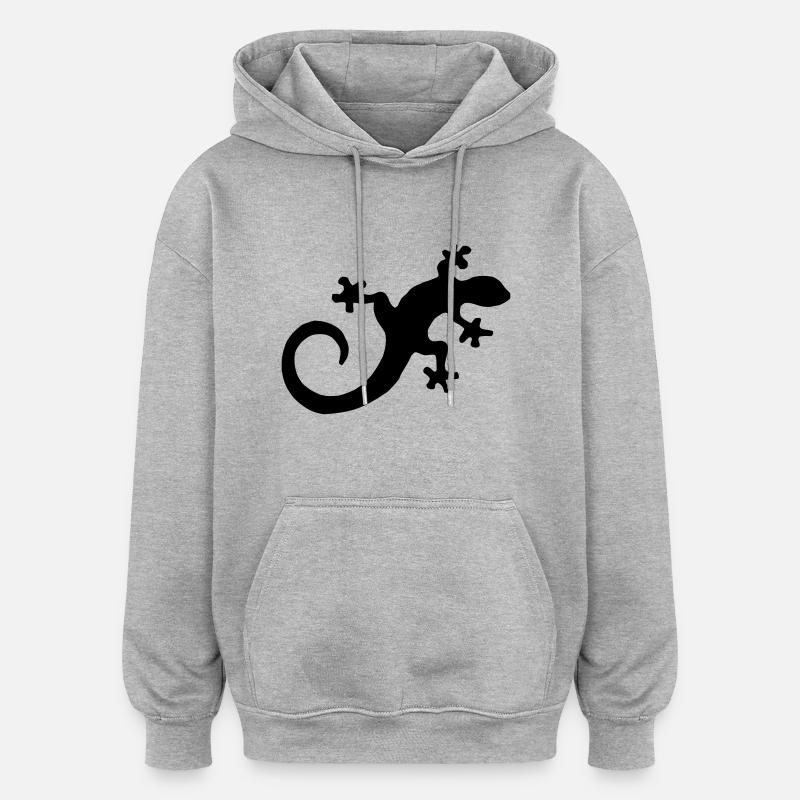 salamandre - Sweat à capuche oversize unisexe - gris chiné