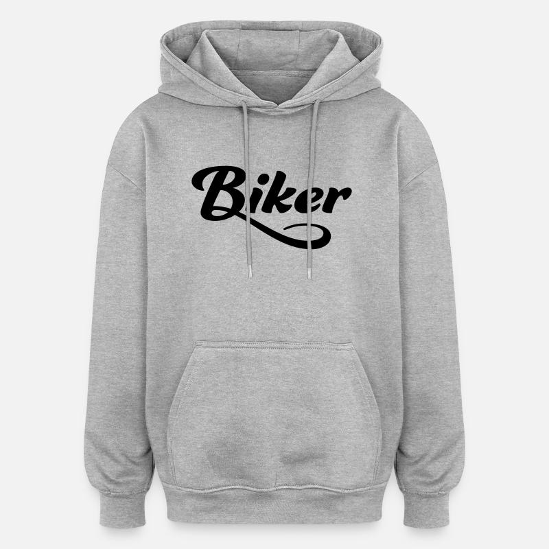 Biker - Sweat à capuche oversize unisexe - gris chiné