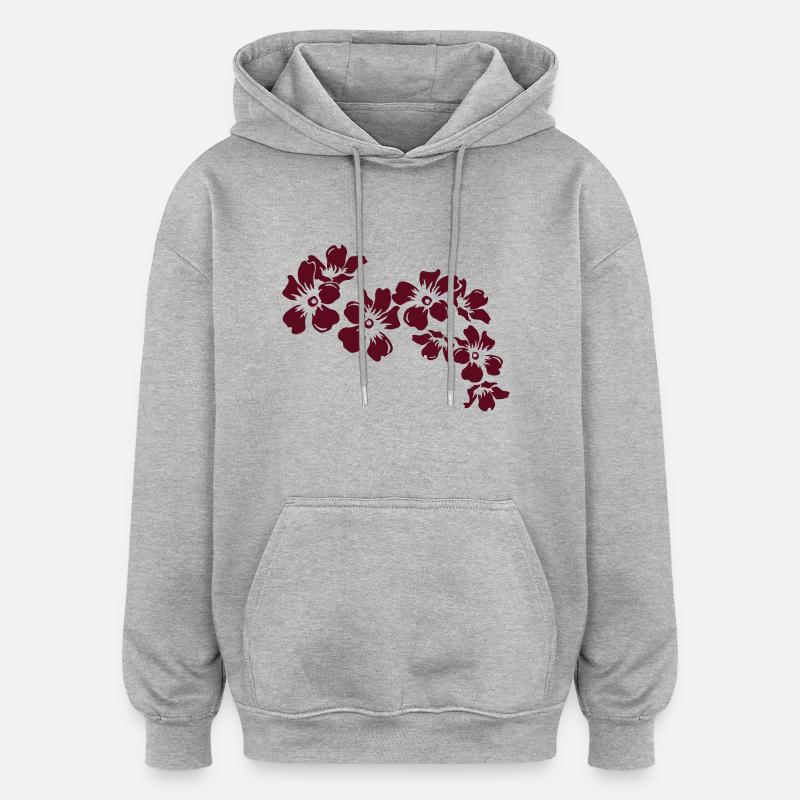 blumen - Sweat à capuche oversize unisexe - gris chiné