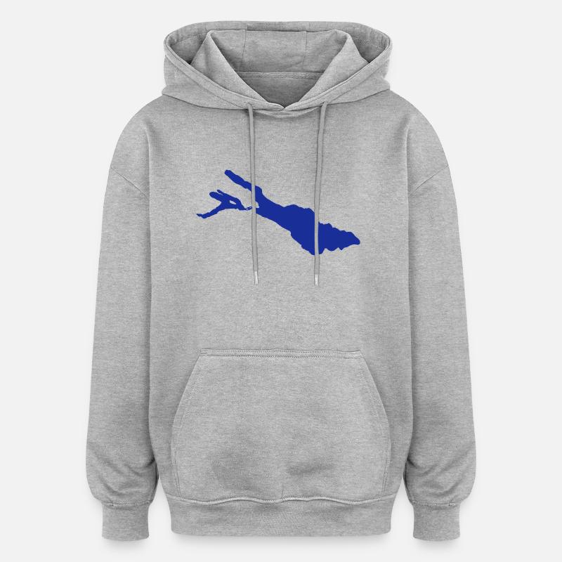 Bodensee - Oversized Unisex Hoodie - Grau meliert