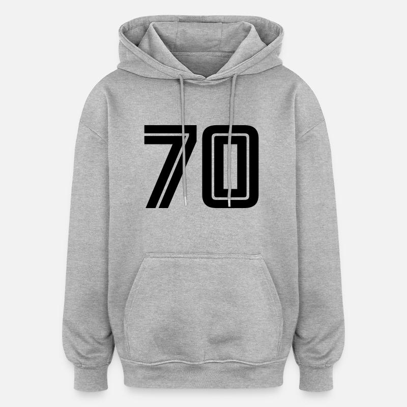 70 - Sweat à capuche oversize unisexe - gris chiné