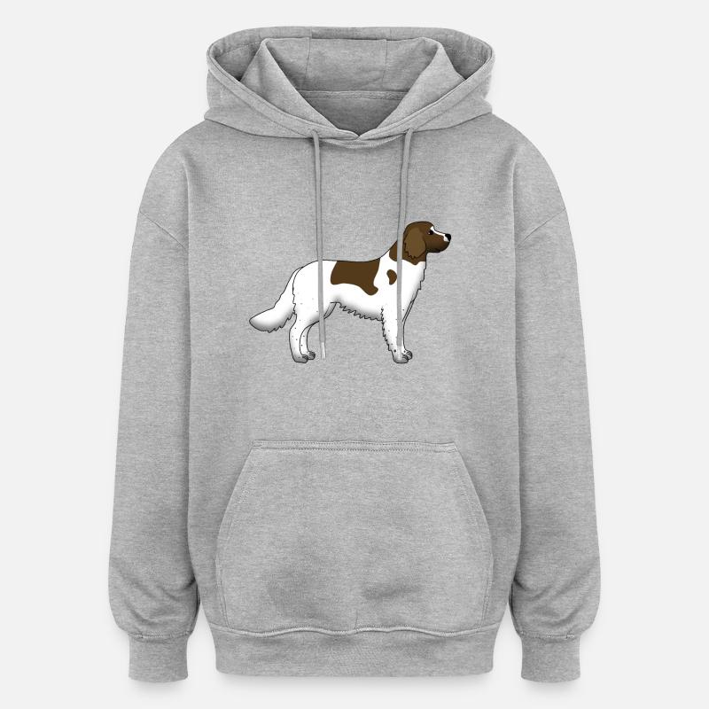 small Münsterländer - Sweat à capuche oversize unisexe - gris chiné