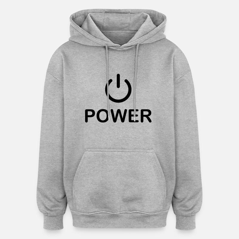 power_symbol - Sweat à capuche oversize unisexe - gris chiné