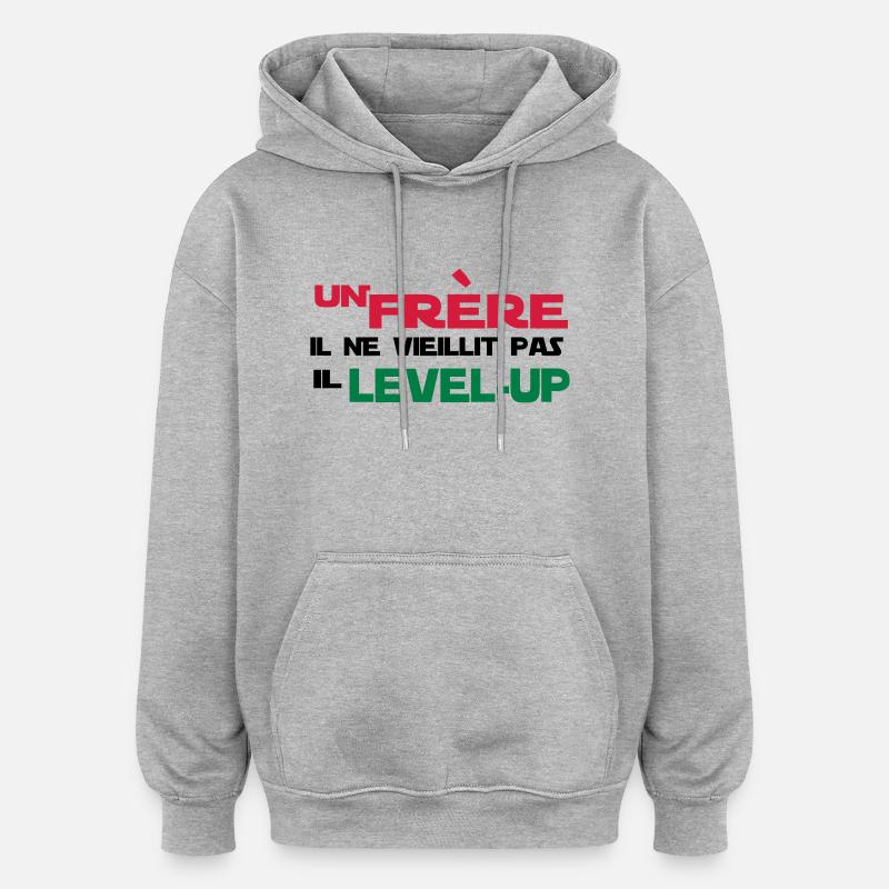 UN frère NE VIEILLIT PAS - Sweat à capuche oversize unisexe - gris chiné
