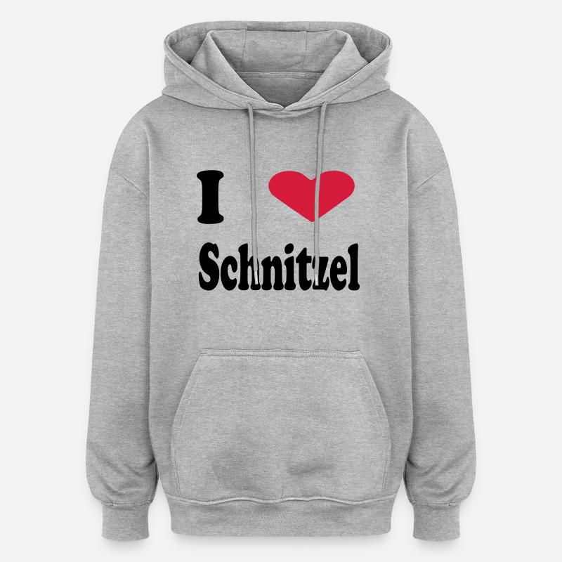i heart schnitzel - Oversized Unisex Hoodie - Grau meliert