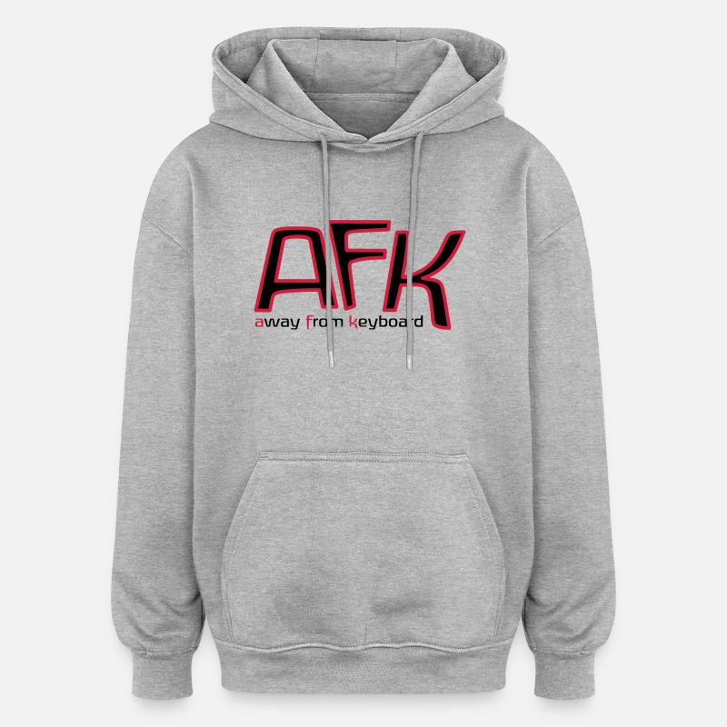 afk_pc_2c - Sweat à capuche oversize unisexe - gris chiné