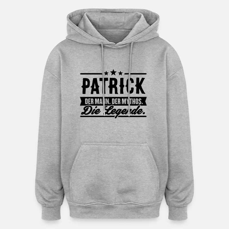 Man Myth Legend Patrick - Sweat à capuche oversize unisexe - gris chiné