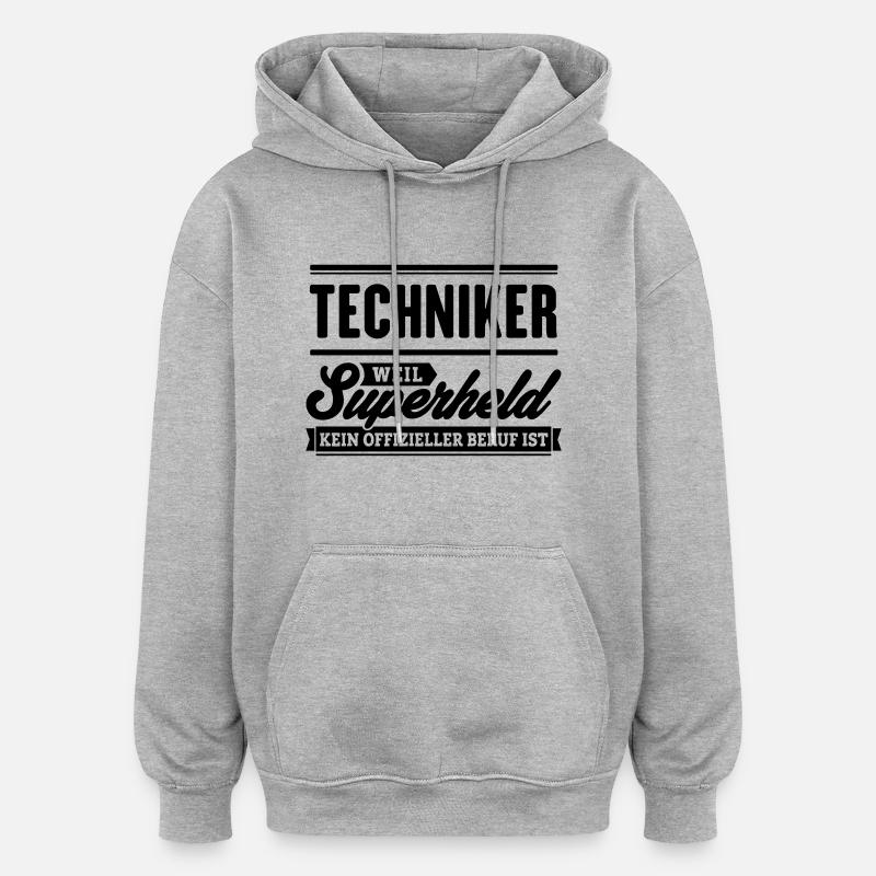 Superheld Techniker - Oversized Unisex Hoodie - Grau meliert