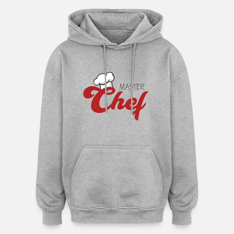 Cuisinier / Chef: Master Chef - Sweat à capuche oversize unisexe - gris chiné