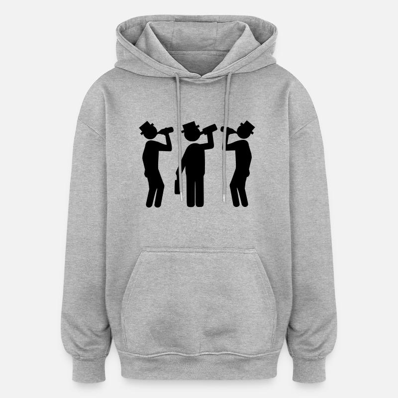 Drinking Team - Oversized Unisex Hoodie - Grau meliert