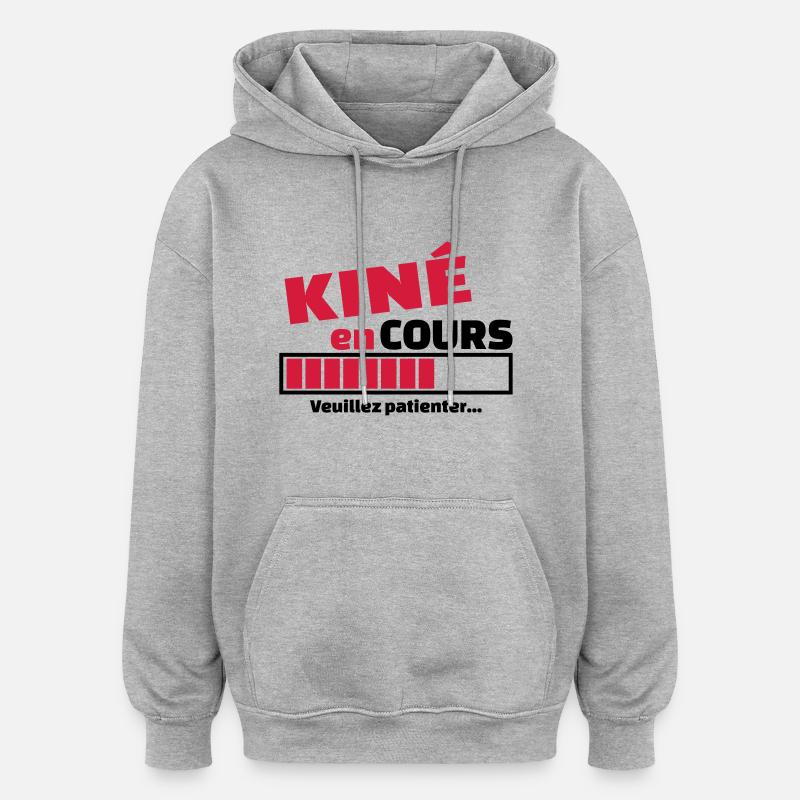 kiné en cours - Sweat à capuche oversize unisexe - gris chiné