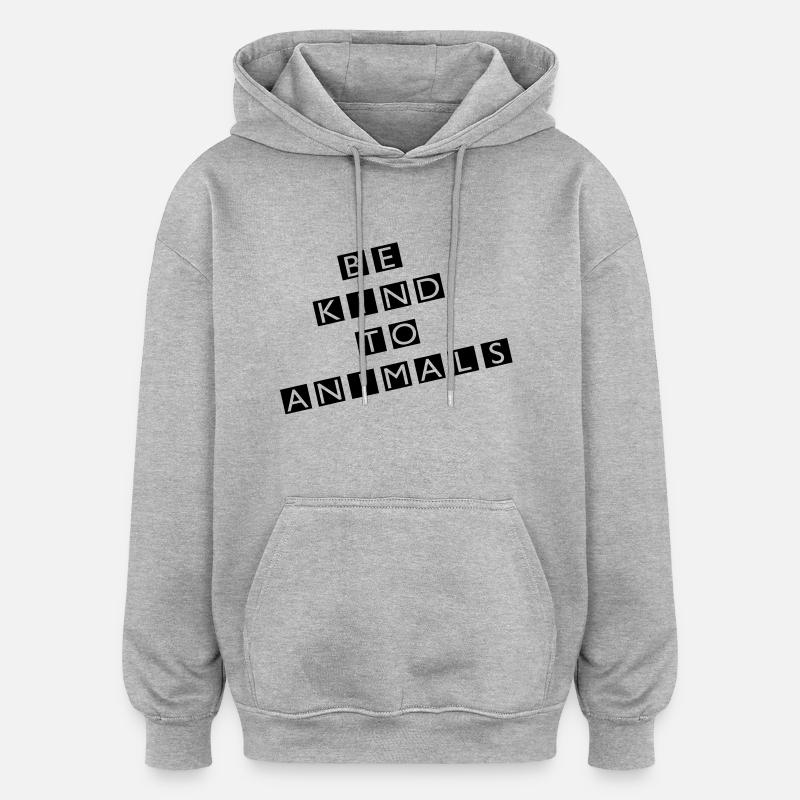 Vegetarier - Oversized Unisex Hoodie - Grau meliert