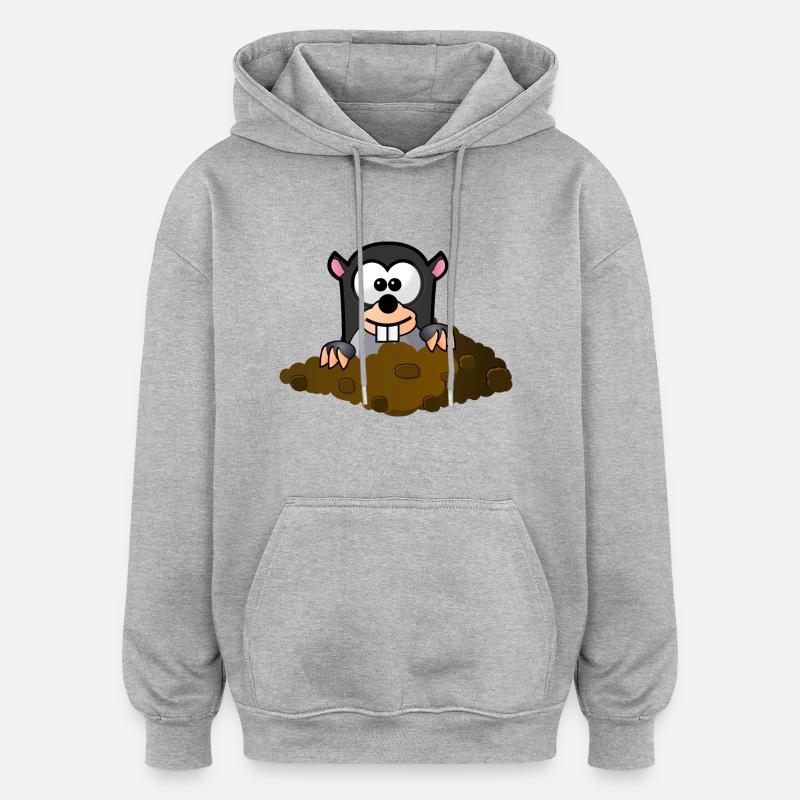 taupe - Sweat à capuche oversize unisexe - gris chiné