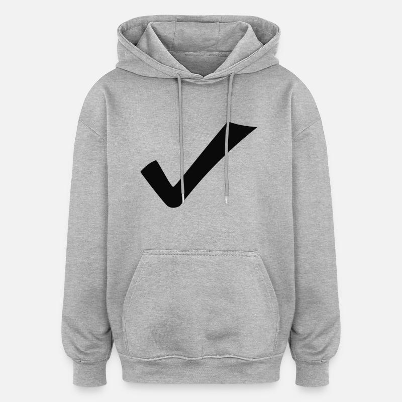 Häkchen - Oversized Unisex Hoodie - Grau meliert