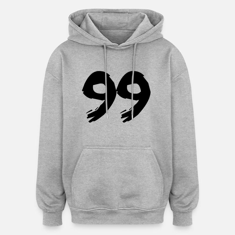 Brushed 99 - Oversized Unisex Hoodie - Grau meliert