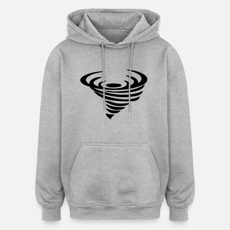 tornade - Sweat à capuche oversize unisexe - gris chiné