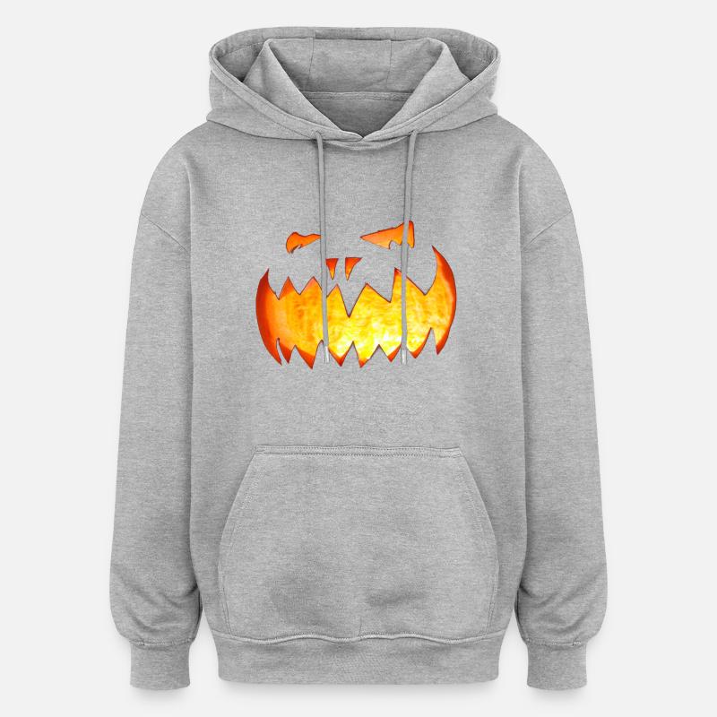 Halloween Pumpkin - Sweat à capuche oversize unisexe - gris chiné