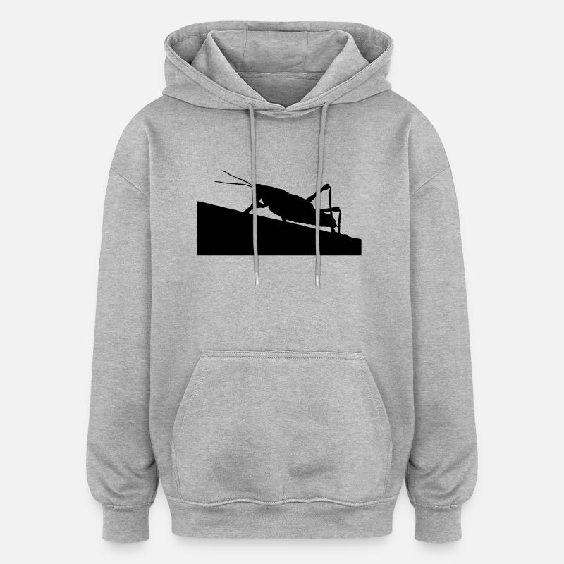 Sauterelles - Sweat à capuche oversize unisexe - gris chiné