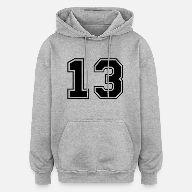 dreizehn - Sweat à capuche oversize unisexe - gris chiné