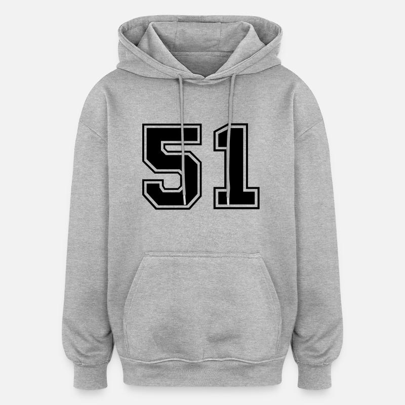 51 - Sweat à capuche oversize unisexe - gris chiné