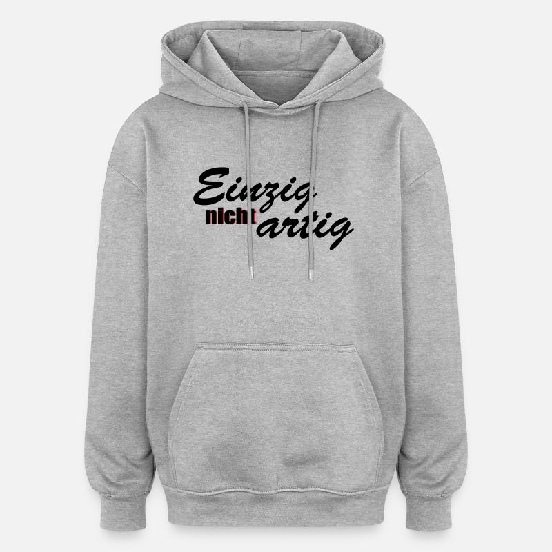 ne pas aimer - Sweat à capuche oversize unisexe - gris chiné