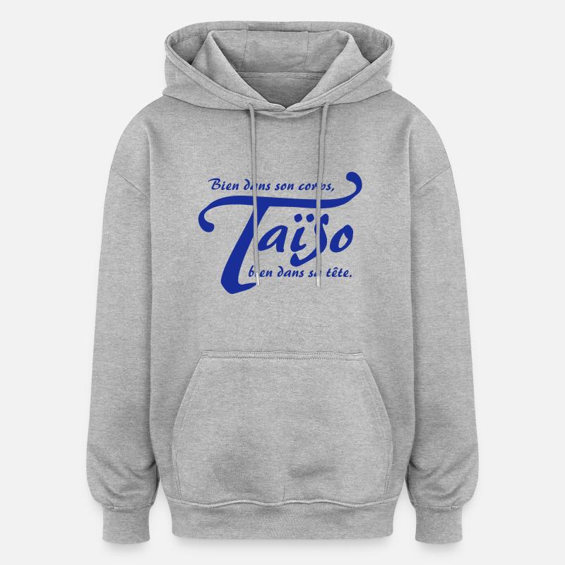 Taïso - Sweat à capuche oversize unisexe - gris chiné