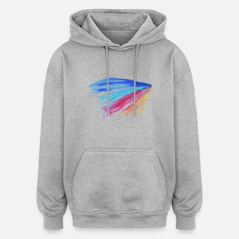 Farben - Sweat à capuche oversize unisexe - gris chiné