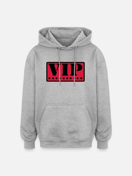vip - Oversized Unisex Hoodie - Grau meliert