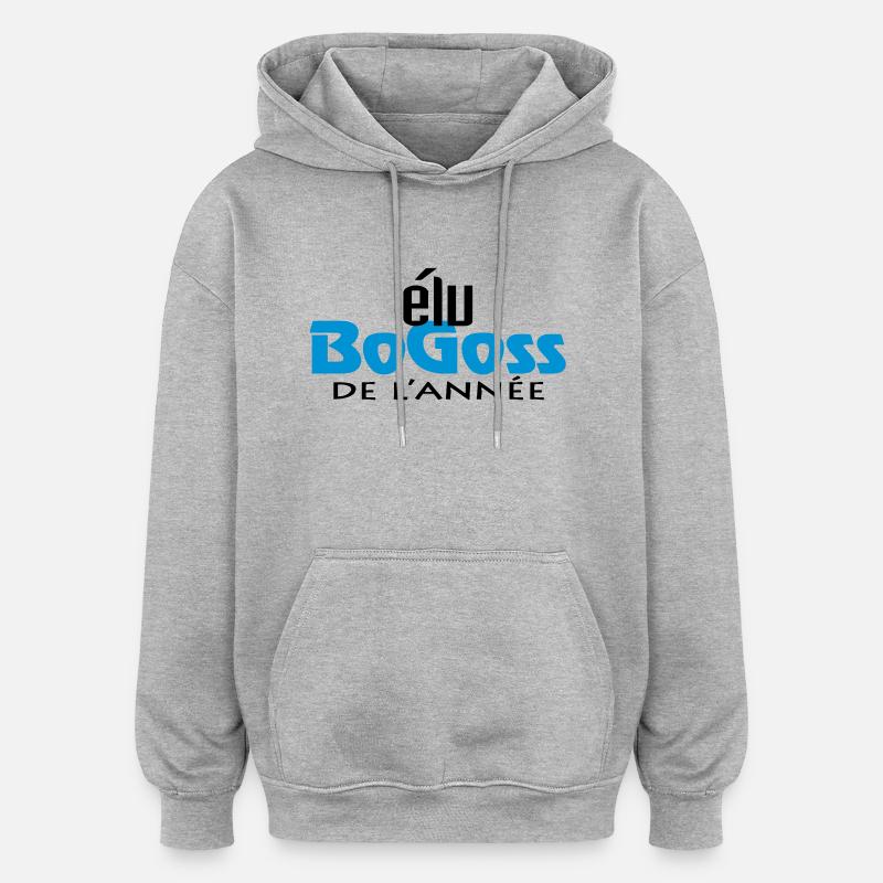 élu Bogoss de l'année (2c) - Sweat à capuche oversize unisexe - gris chiné