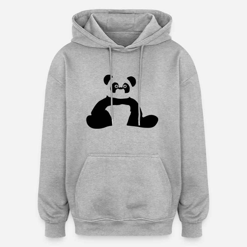 Panda panda - Sweat à capuche oversize unisexe - gris chiné