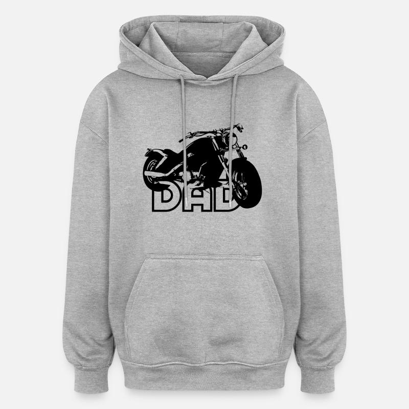 DAD noir motard - Sweat à capuche oversize unisexe - gris chiné