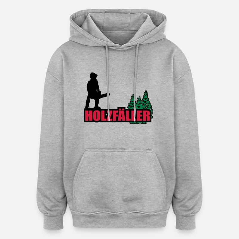 bûcheron - Sweat à capuche oversize unisexe - gris chiné