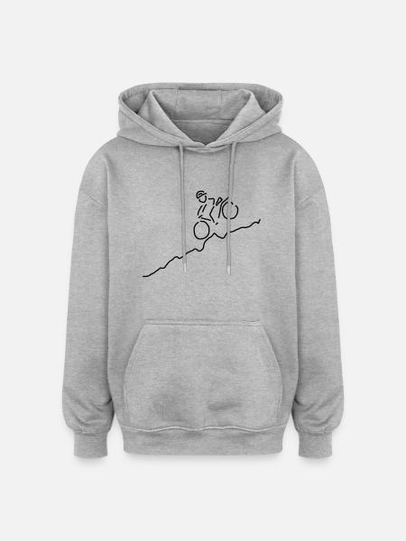 downhill mit fahrrad - Oversized Unisex Hoodie - Grau meliert