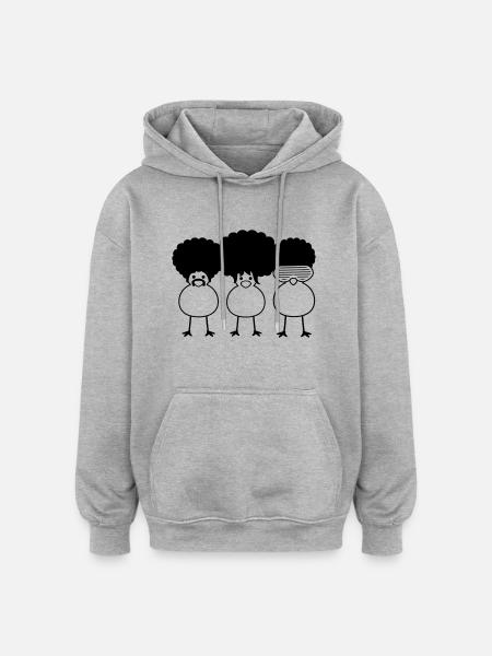 Funky Chicks - Oversized Unisex Hoodie - Grau meliert