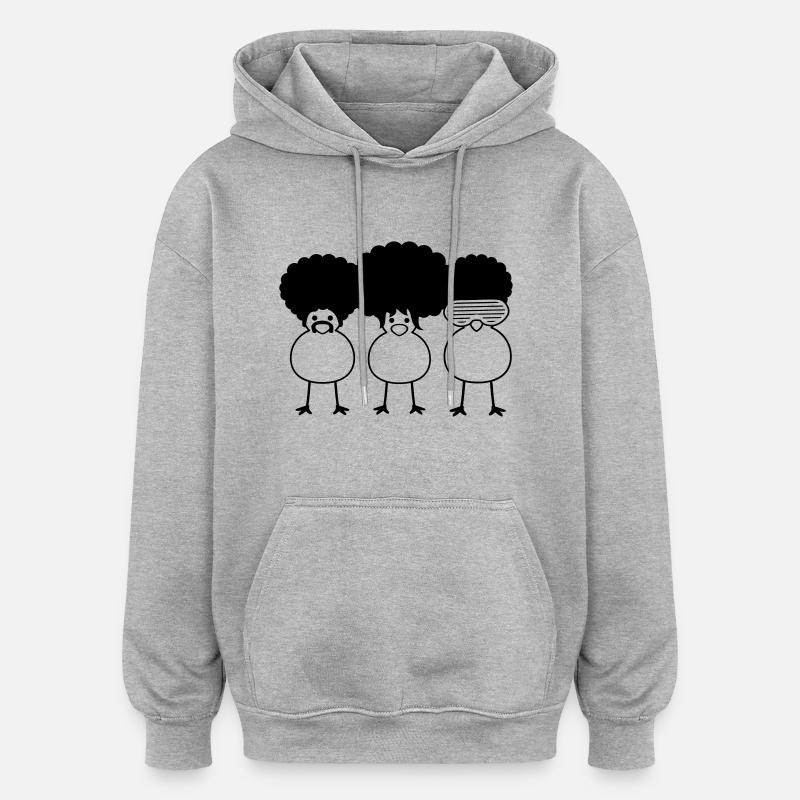 Funky Chicks - Oversized Unisex Hoodie - heather grey