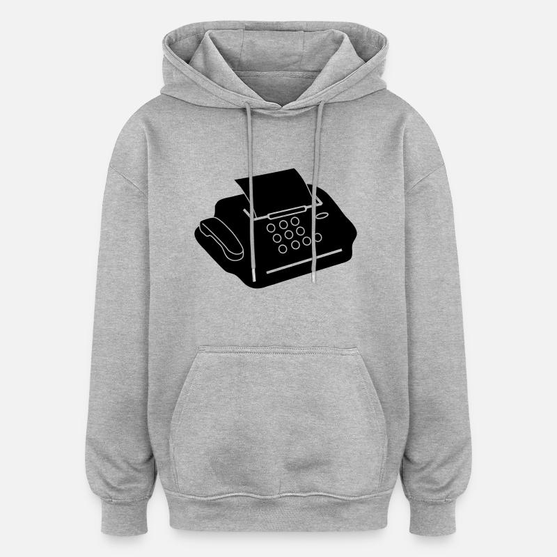 fax_g1 - Sweat à capuche oversize unisexe - gris chiné