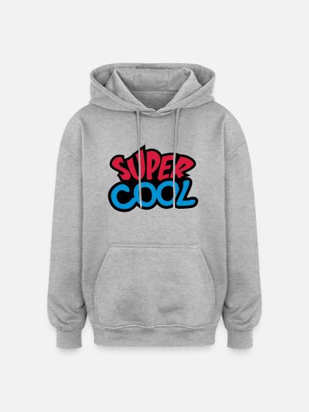 Super Cool - Oversized Unisex Hoodie - Grau meliert