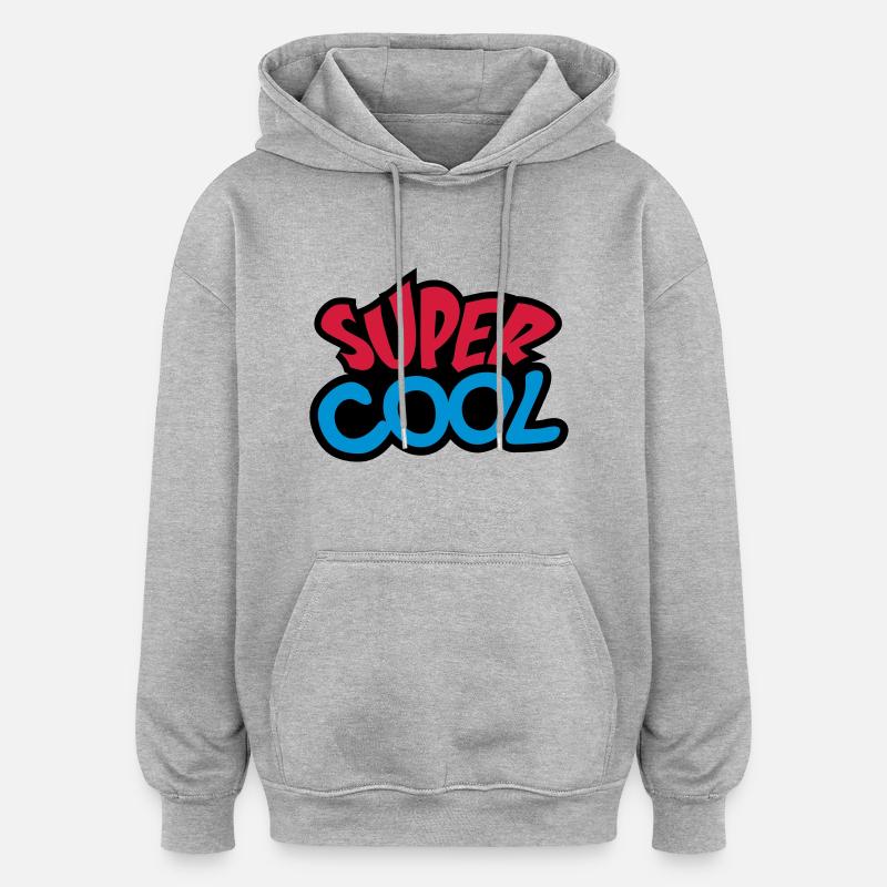 Super Cool - Sweat à capuche oversize unisexe - gris chiné