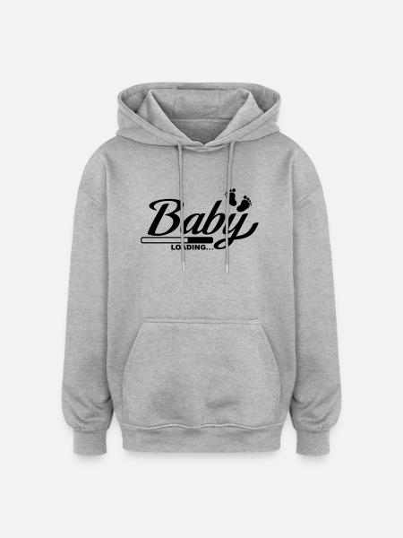 baby_loading_f1 - Sweat à capuche oversize unisexe - gris chiné