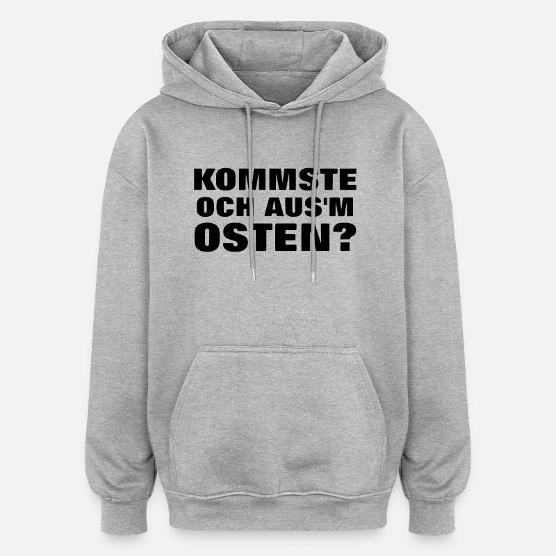 Kommste och ausm Est - Sweat à capuche oversize unisexe - gris chiné