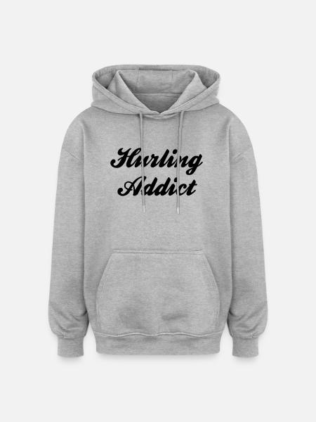 hurling addict - Oversized Unisex Hoodie - heather grey