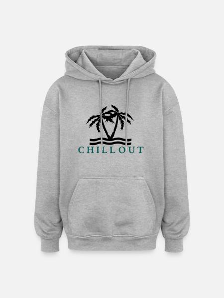 chill_out_vec_2 en - Oversized Unisex Hoodie - heather grey