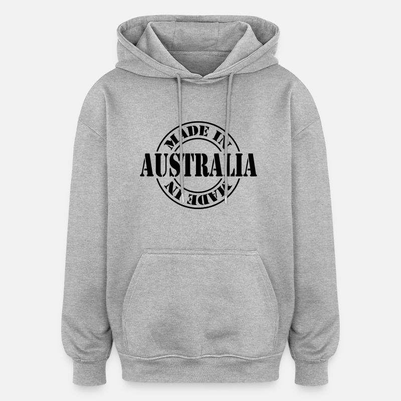 made in australia m1k2 - Sweat à capuche oversize unisexe - gris chiné