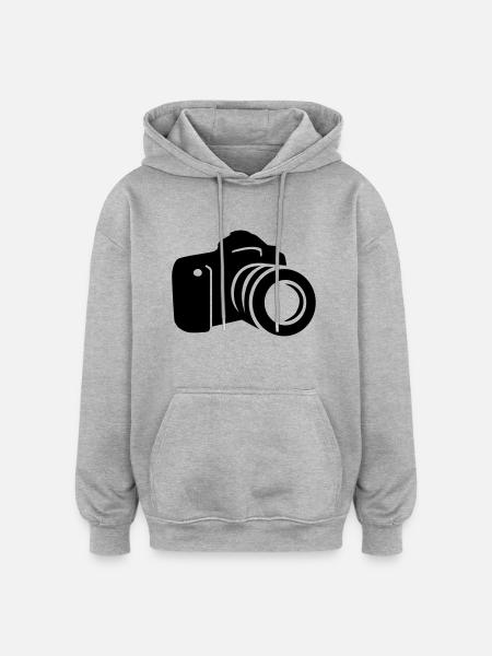 Camera - Oversized Unisex Hoodie - heather grey