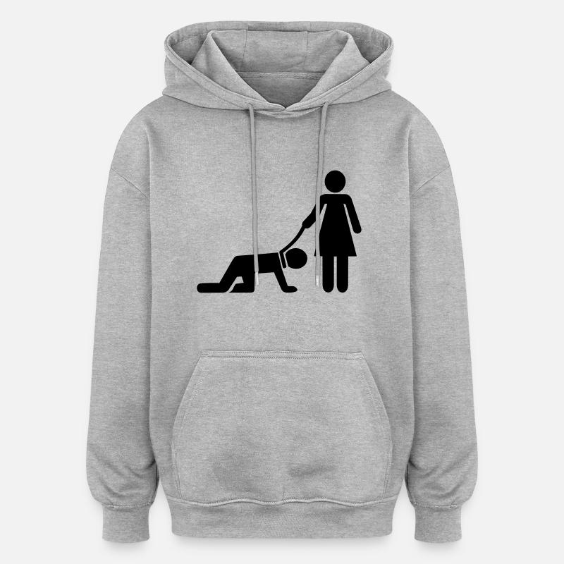 Mariage - Sweat à capuche oversize unisexe - gris chiné