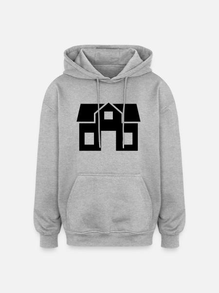 Maison - Sweat à capuche oversize unisexe - gris chiné