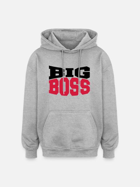 Big Boss - Sweat à capuche oversize unisexe - gris chiné