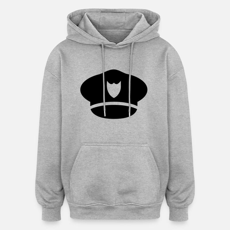 Polizei - Oversized Unisex Hoodie - Grau meliert