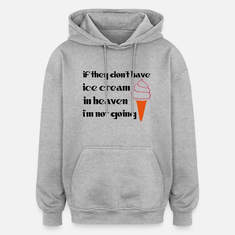 Ice Cream - Sweat à capuche oversize unisexe - gris chiné